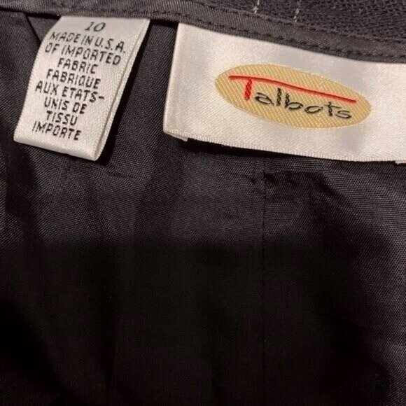Vintage Talbots Women’s Size 10 Wool Blend Plaid Pants Black Gray Check Pleated - Picture 9 of 12